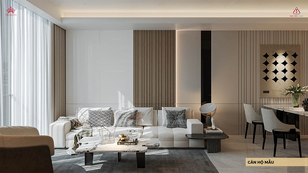 Phòng khách căn hộ The Queen