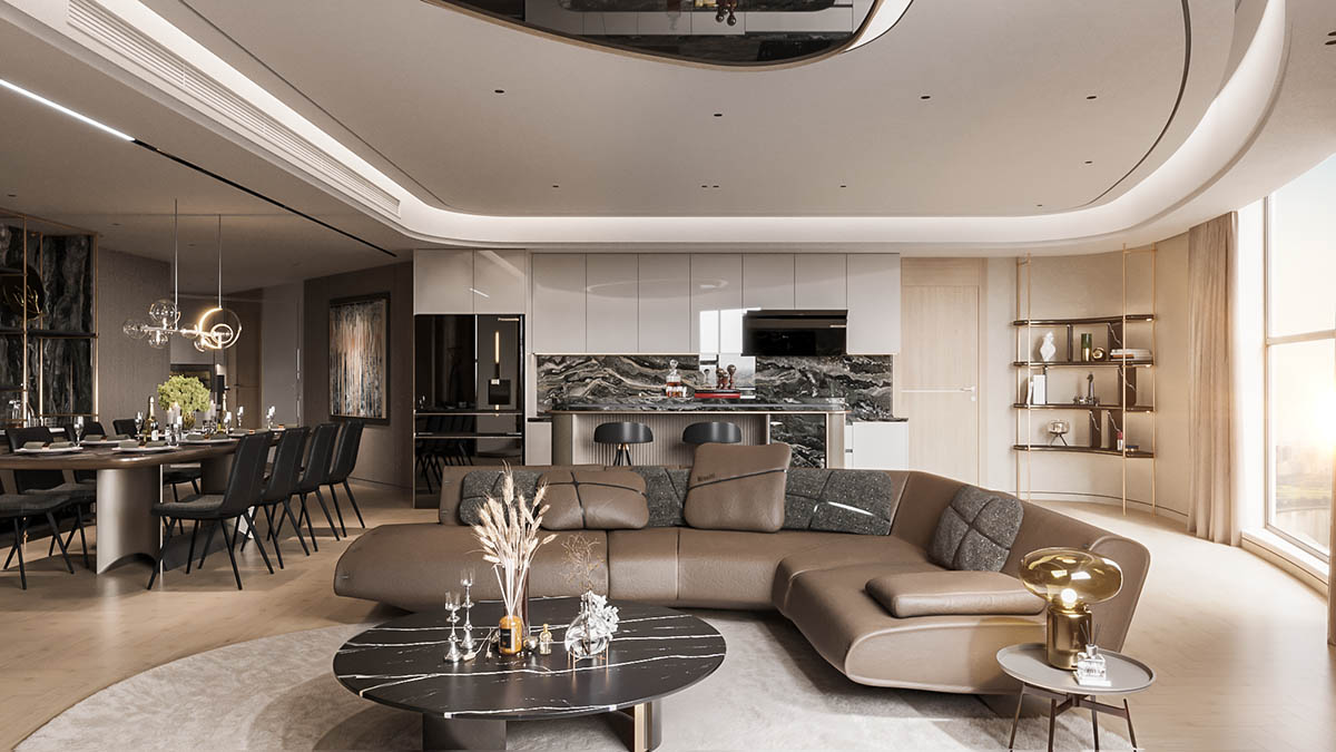 Phòng khách căn Sapphire Suites (BlueGem Tower)