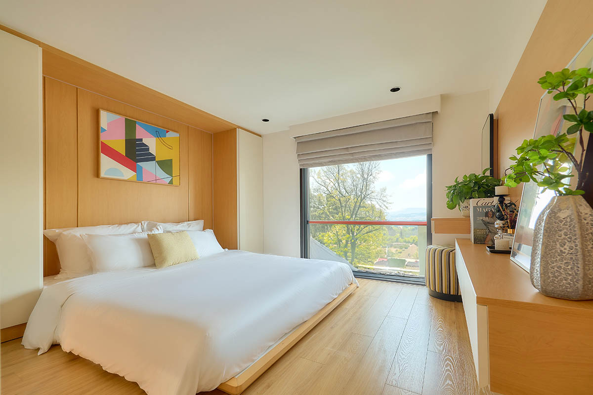 Phòng ngủ căn hộ Studio khu cao tầng Sun Urban City