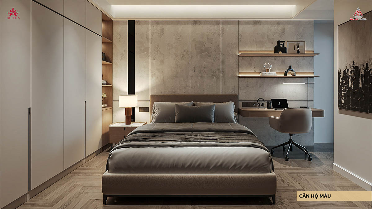Phòng ngủ căn hộ The Queen