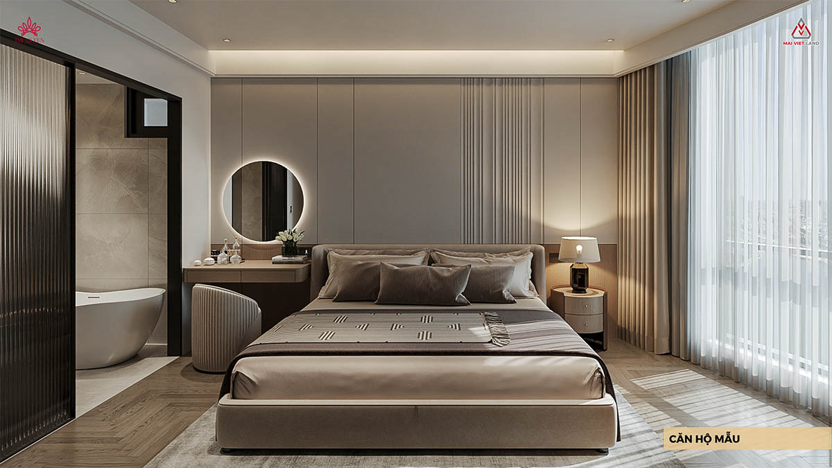 Phòng ngủ Master căn hộ The Queen