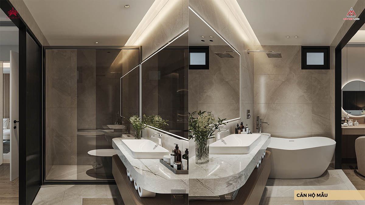 Phòng tắm Master căn hộ The Queen