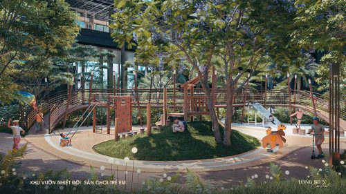 Sân chơi trẻ em (góc 1) trong Khu vườn nhiệt đới của Long Biên Central (3D)