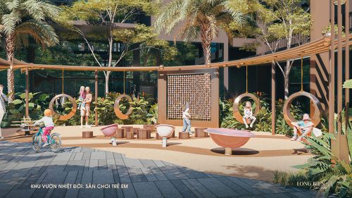 Sân chơi trẻ em (góc 2) trong Khu vườn nhiệt đới của Long Biên Central (3D)
