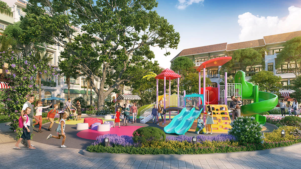 Sân chơi trẻ em trong khu liền kề Sun Urban City