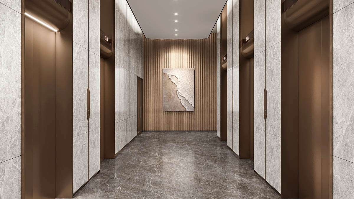 Sảnh thang máy của Masteri Lakeside