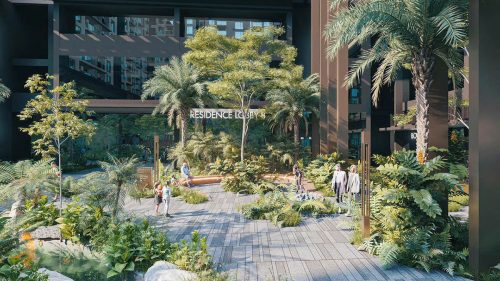 Suối nhân tạo trong Khu vườn nhiệt đới của Long Biên Central (3D)