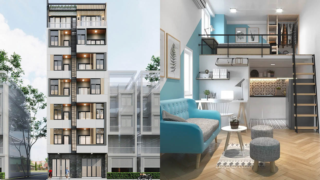 Thiết kế và nội thất chung cư mini thường đơn giản
