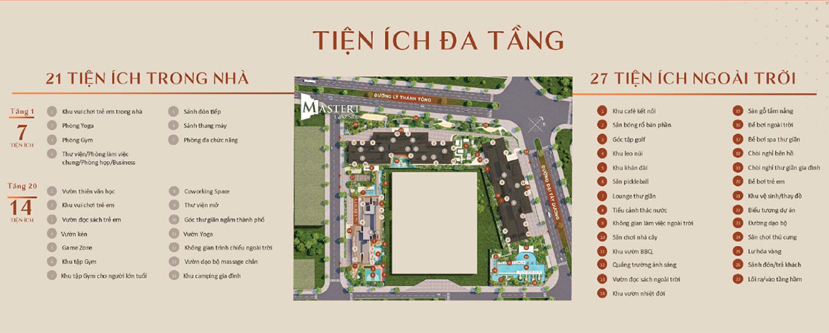 Tiện ích đa tầng của Masteri Lakeside