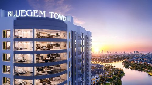 Toàn cảnh căn The Sapphire Suites (BlueGem Tower) nhìn từ ngoài