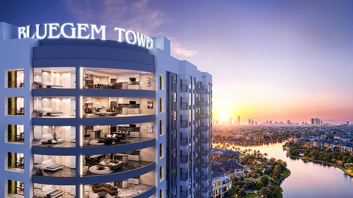 Toàn cảnh căn The Sapphire Suites (BlueGem Tower) nhìn từ ngoài