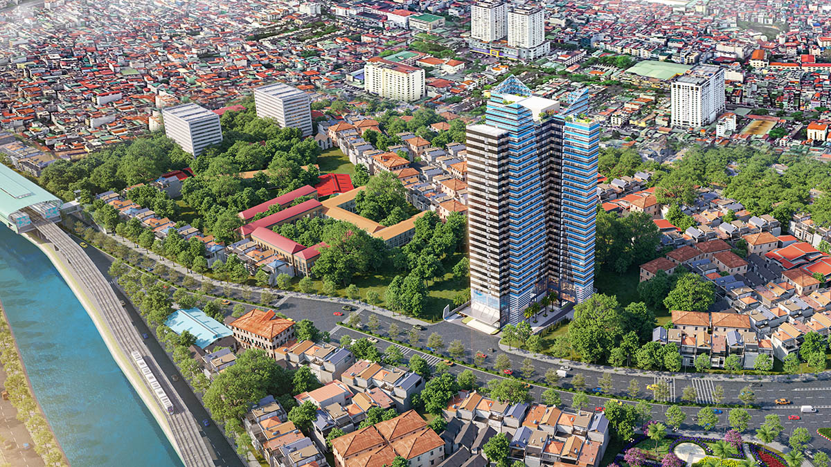Toàn cảnh The Ninety Complex nhìn từ trên xuống (3D)