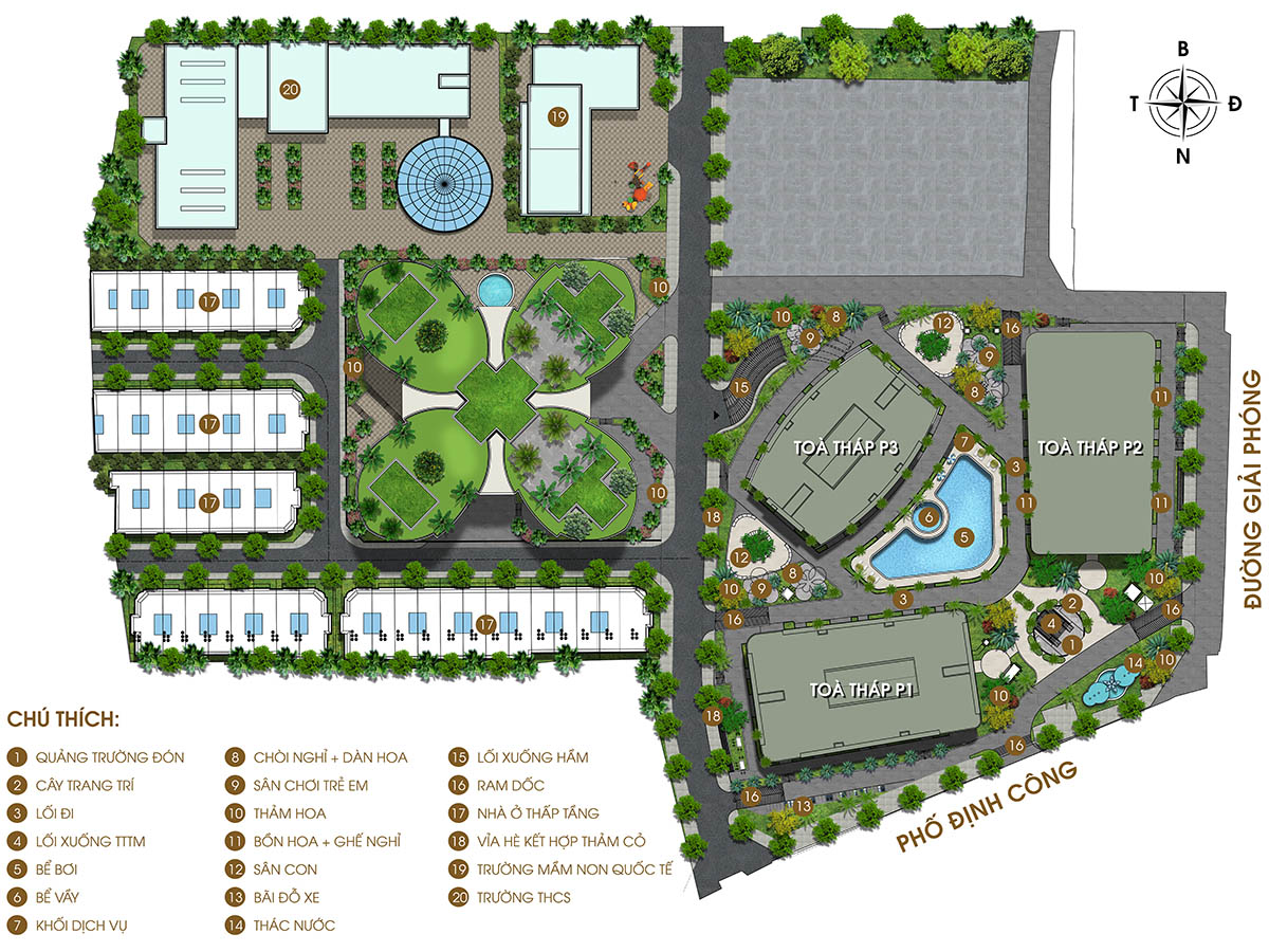 Tổng mặt bằng dự án Imperial Plaza (IP1, IP2, IP3, IP4 (The Queen))