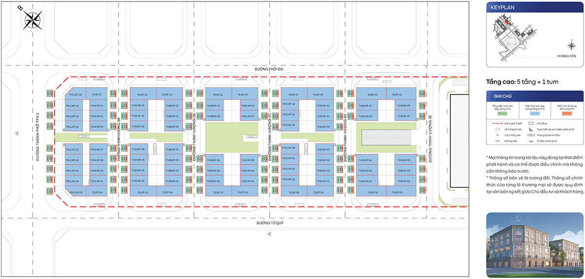 Tổng mặt bằng khu Hoàng Hôn Vinhomes Global Gate