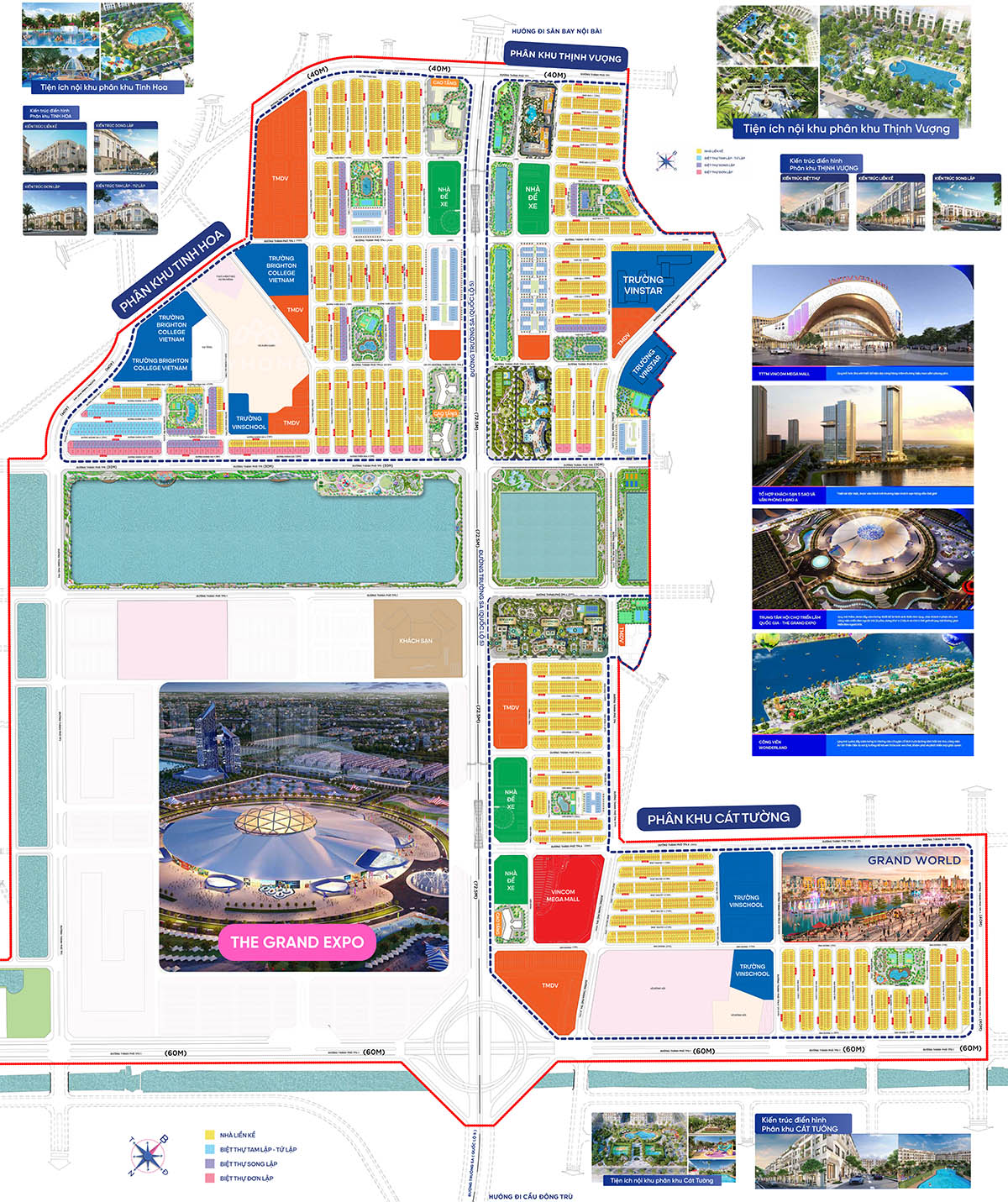 Tổng mặt bằng Vinhomes Global Gate gồm liền kề và TMDV