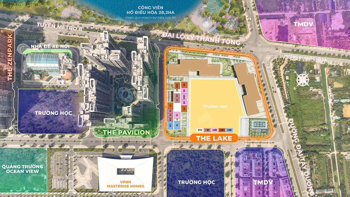 Tổng thể mặt bằng THE LAKE (Masteri Lakeside)