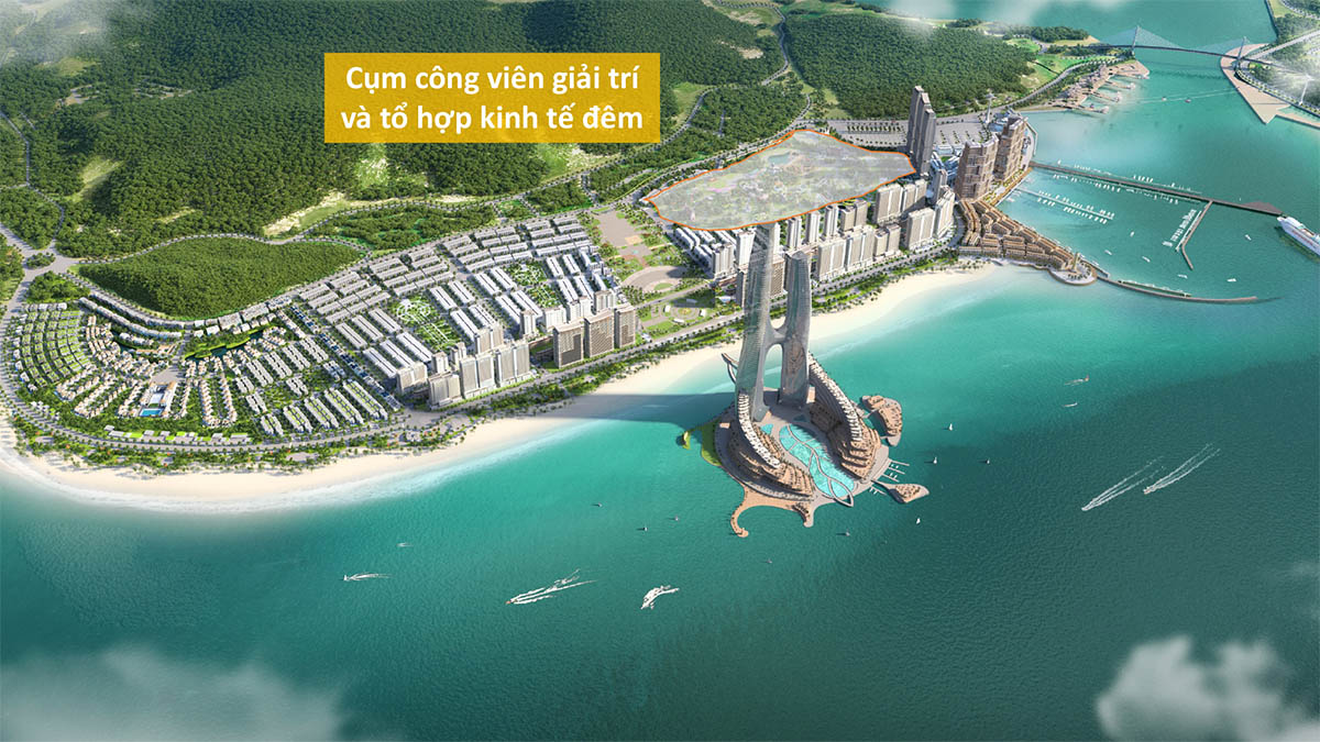 Vị trí Cụm công viên giải trí và tổ hợp kinh tế đêm tại Sun Elite City