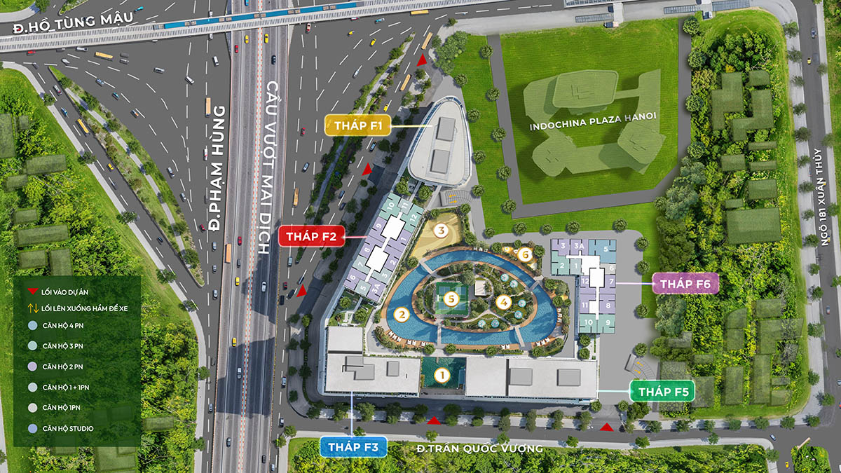 Vị trí tòa F1, F2, F3, F5, F6 Sun Feliza Suites