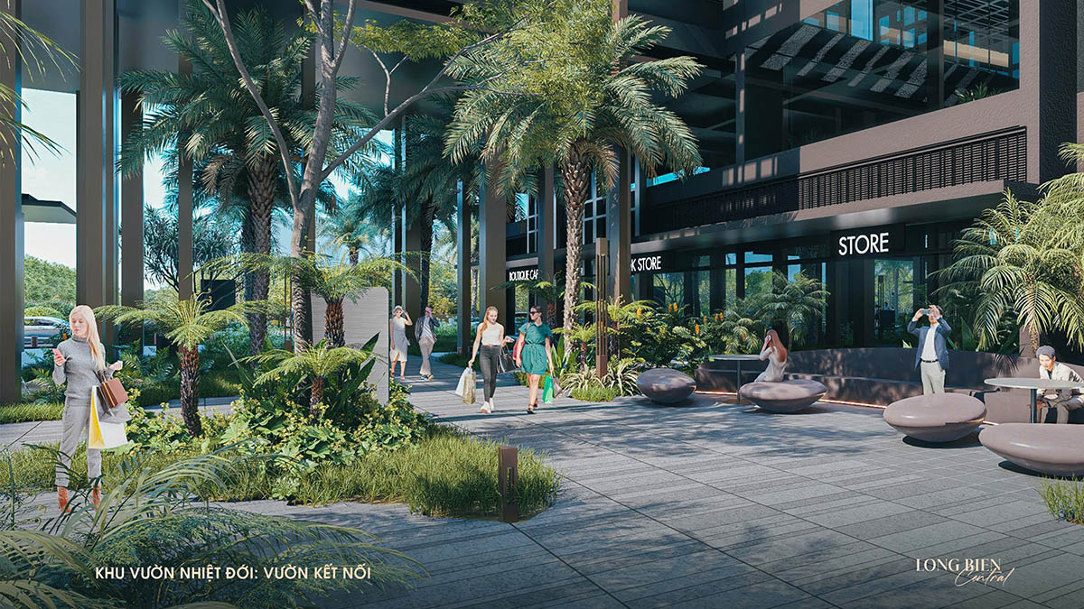 Vườn kết nối trong Khu vườn nhiệt đới của Long Biên Central (3D)
